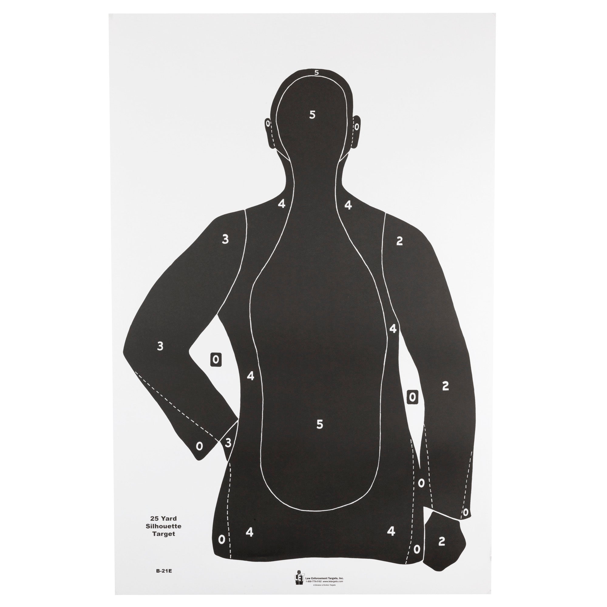 Action Target B-21E Black 100-Pack Target for Shooting and Training