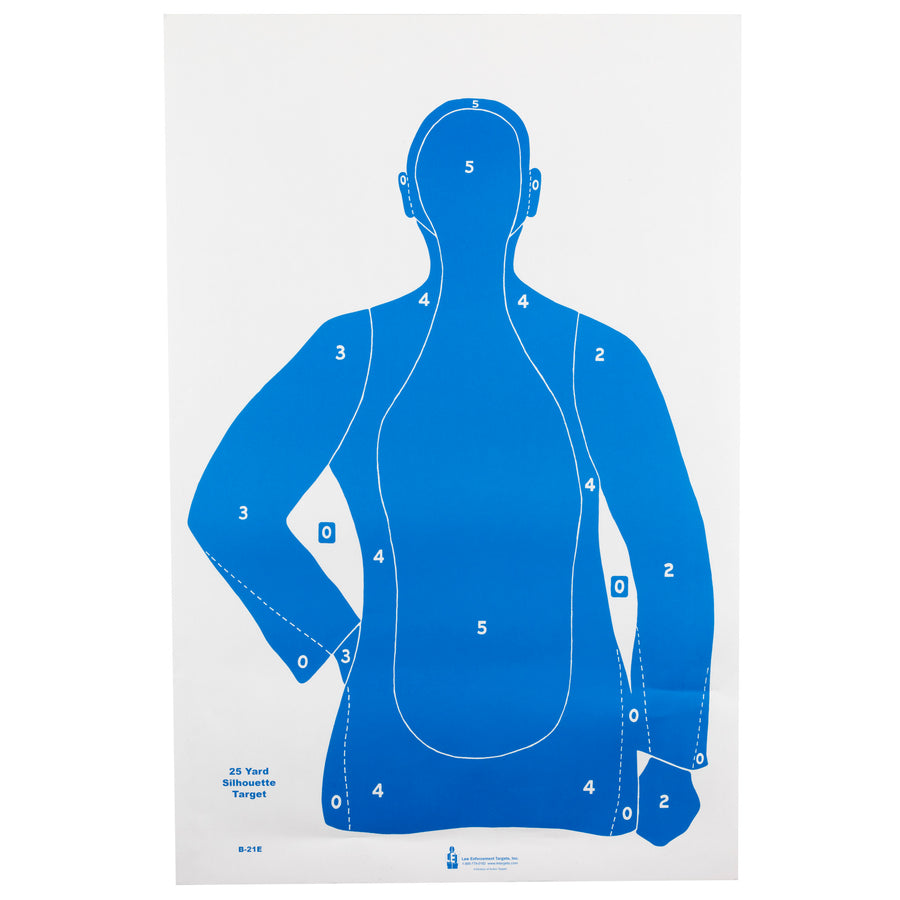 Action Target B-21E Blue Target Pack - 100 Sheets for Shooting and Training