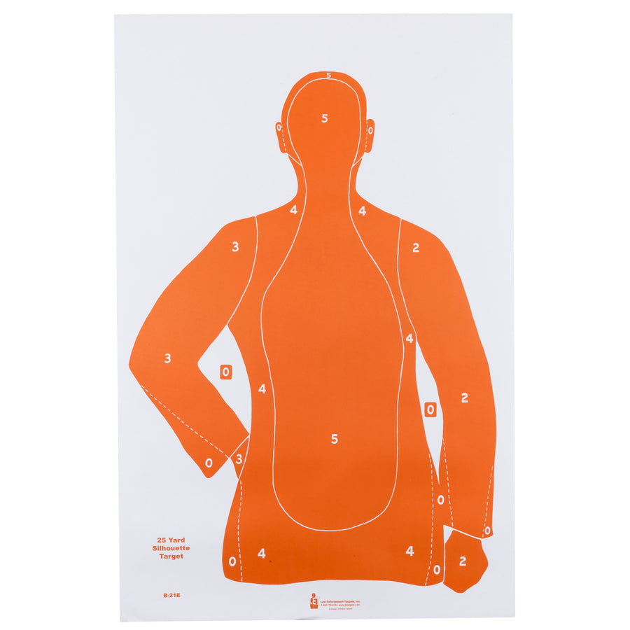 Action Target B-21E Orange Qualification Target – 100 Pack for Law Enforcement and Shooting Sports