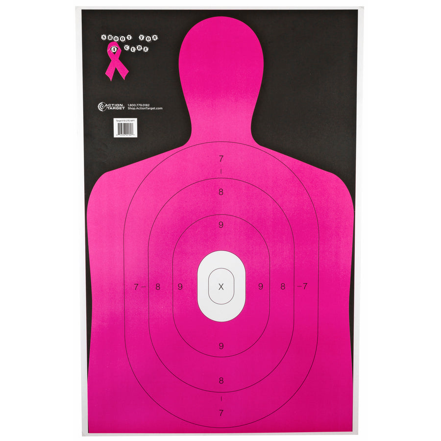 Action Target Shoot For The Cure B-27E NPT Target - 100 Pack for Law Enforcement and Shooting Sports