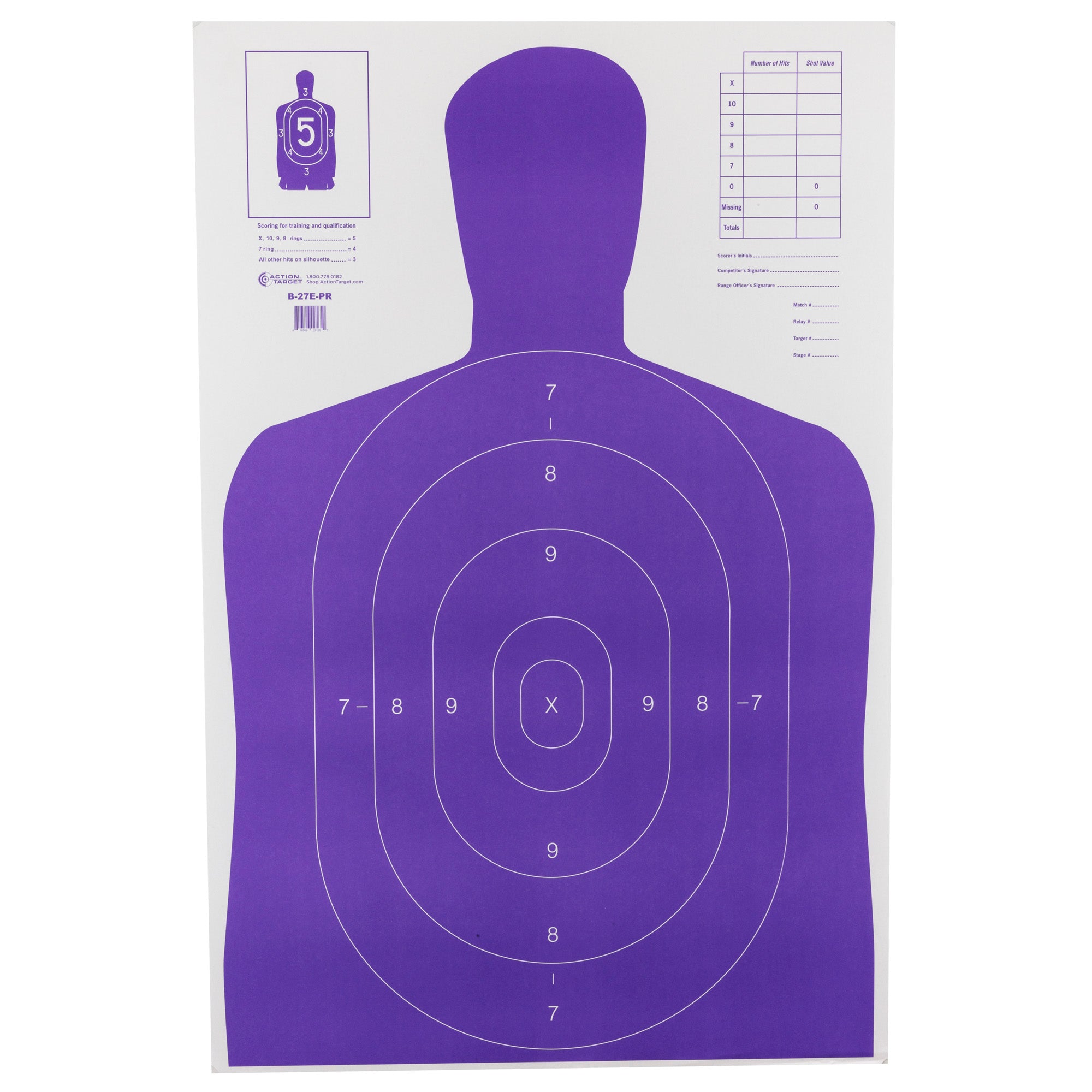 Action Target High Visibility Floral Target B-27E-PR-100 – 100 Pack for Shooting and Training