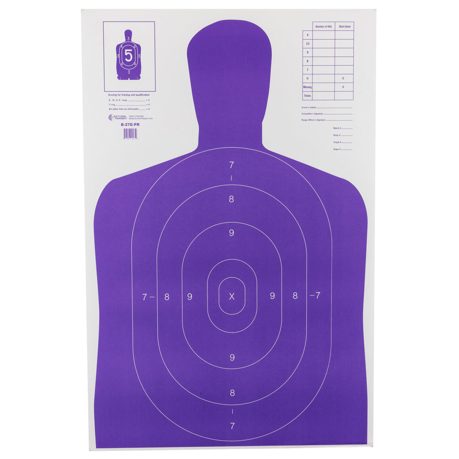 Action Target High Visibility Floral Target B-27E-PR-100 – 100 Pack for Shooting and Training