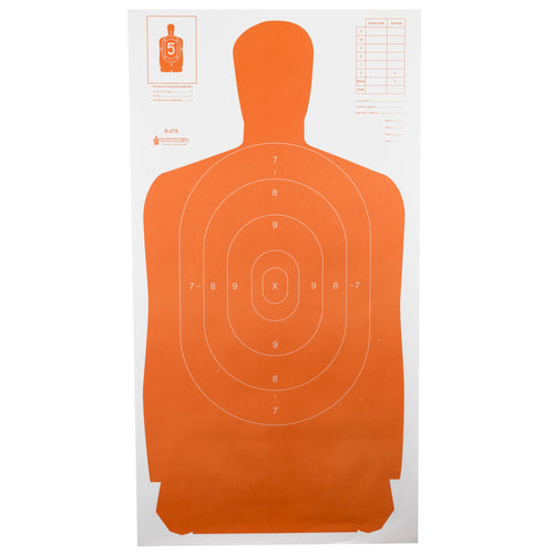 Action Target B-27SORANGE-100 Standard Shooting Target for Law Enforcement and Competition
