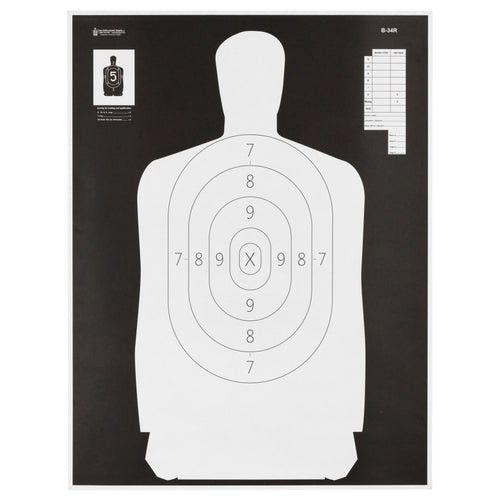 Action Target B-34R-100 Reverse Qualification Target for Law Enforcement and Shooting Sports