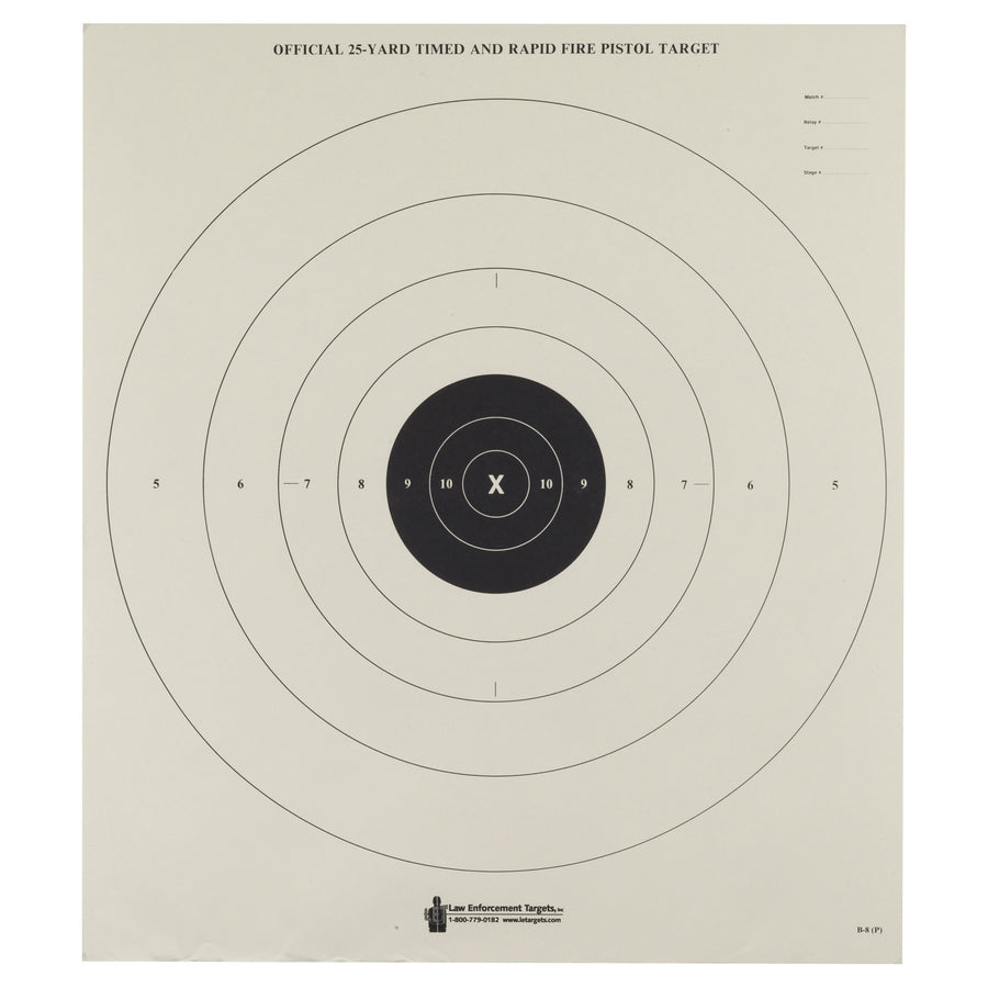 Action Target Timed and Rapid Fire Bullseye Paper Targets - 100 Pack