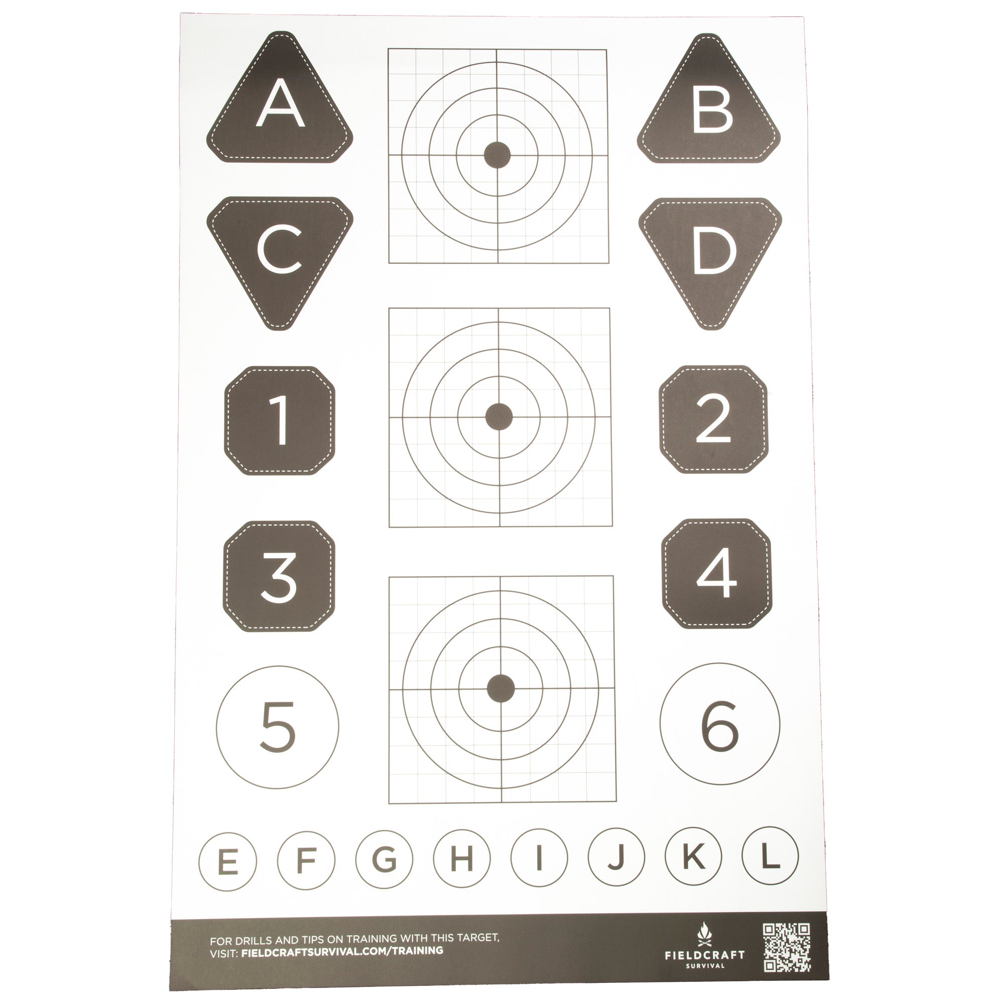 Action Target Fieldcraft Survival Double Sided Training Target - 100 Pack