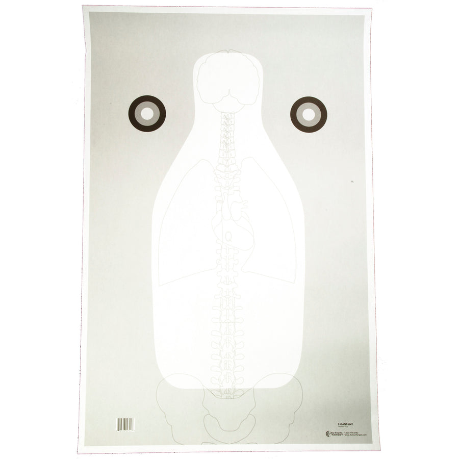Action Target FBI Q Target with Vital Anatomy – 100 Pack for Shooting Ranges and Training