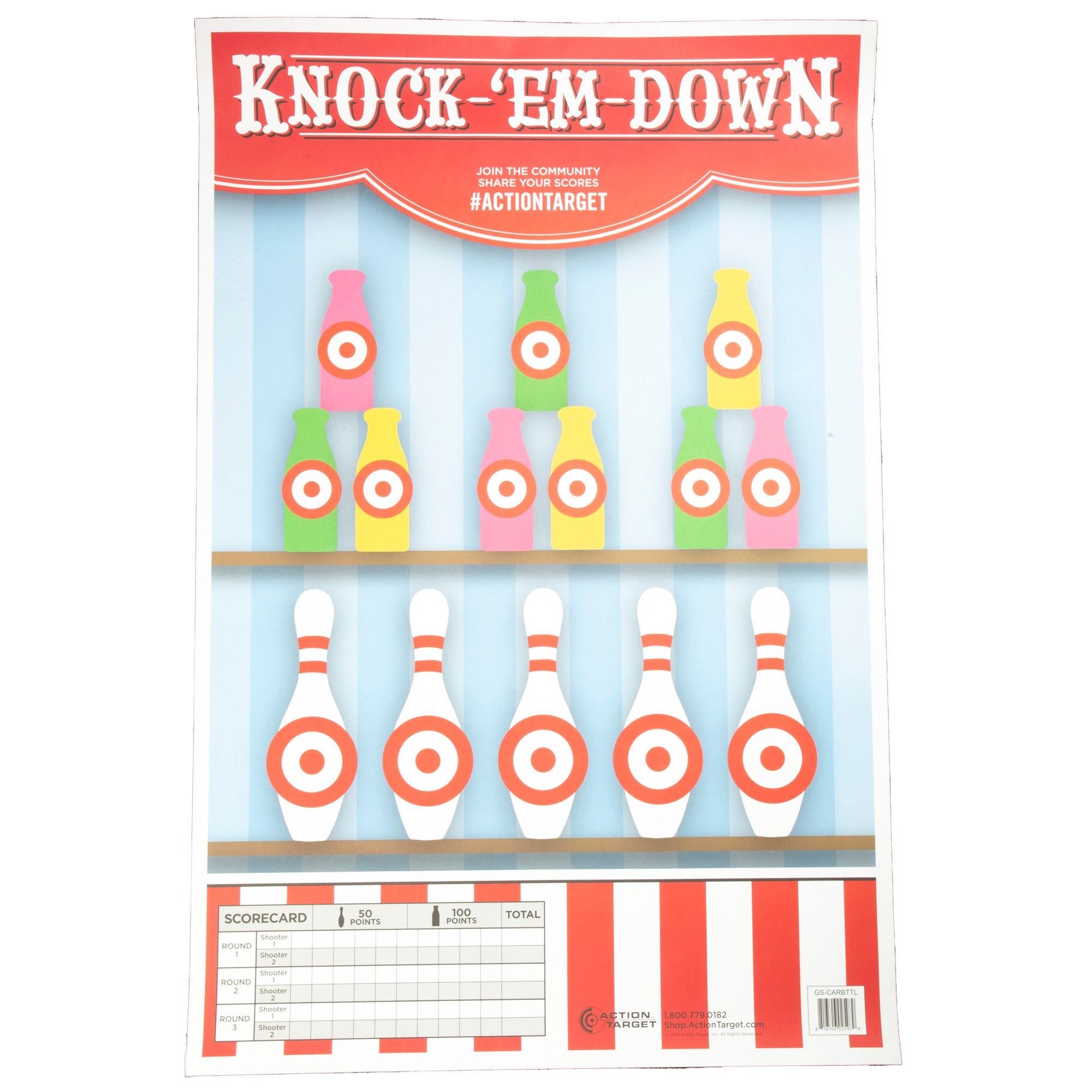 Action Target Knock-'Em-Down Target 100-Pack for Shooting Ranges and Training