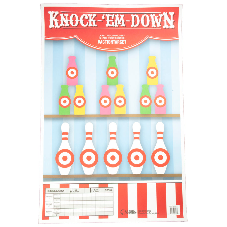 Action Target Knock-'Em-Down Target 100-Pack for Shooting Ranges and Training