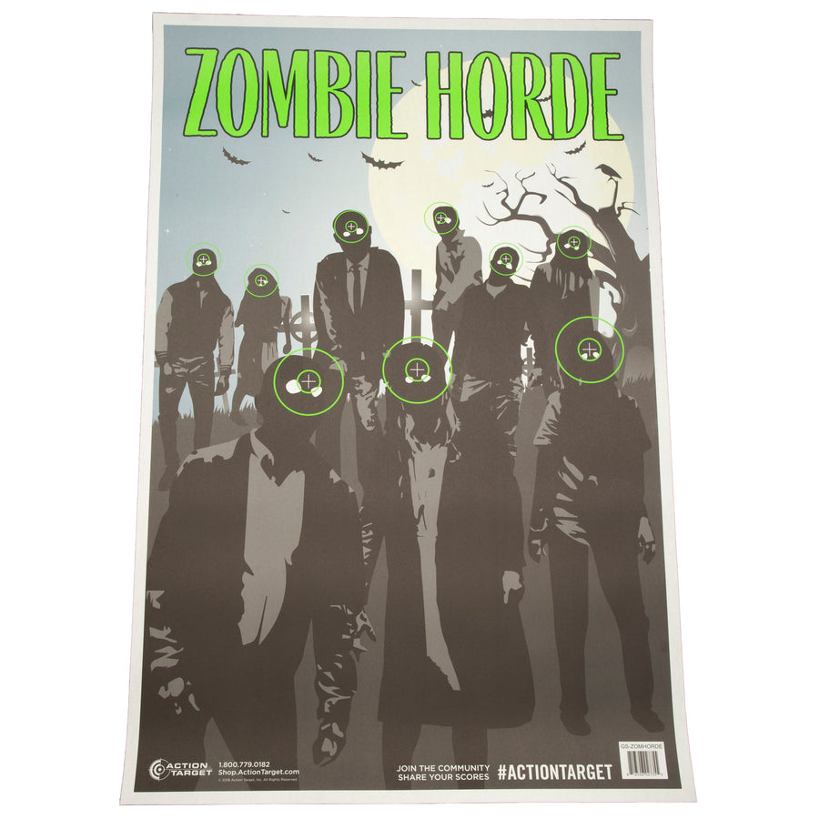 Action Target Zombie Horde Target - Green 100-Pack for Shooting Range Training