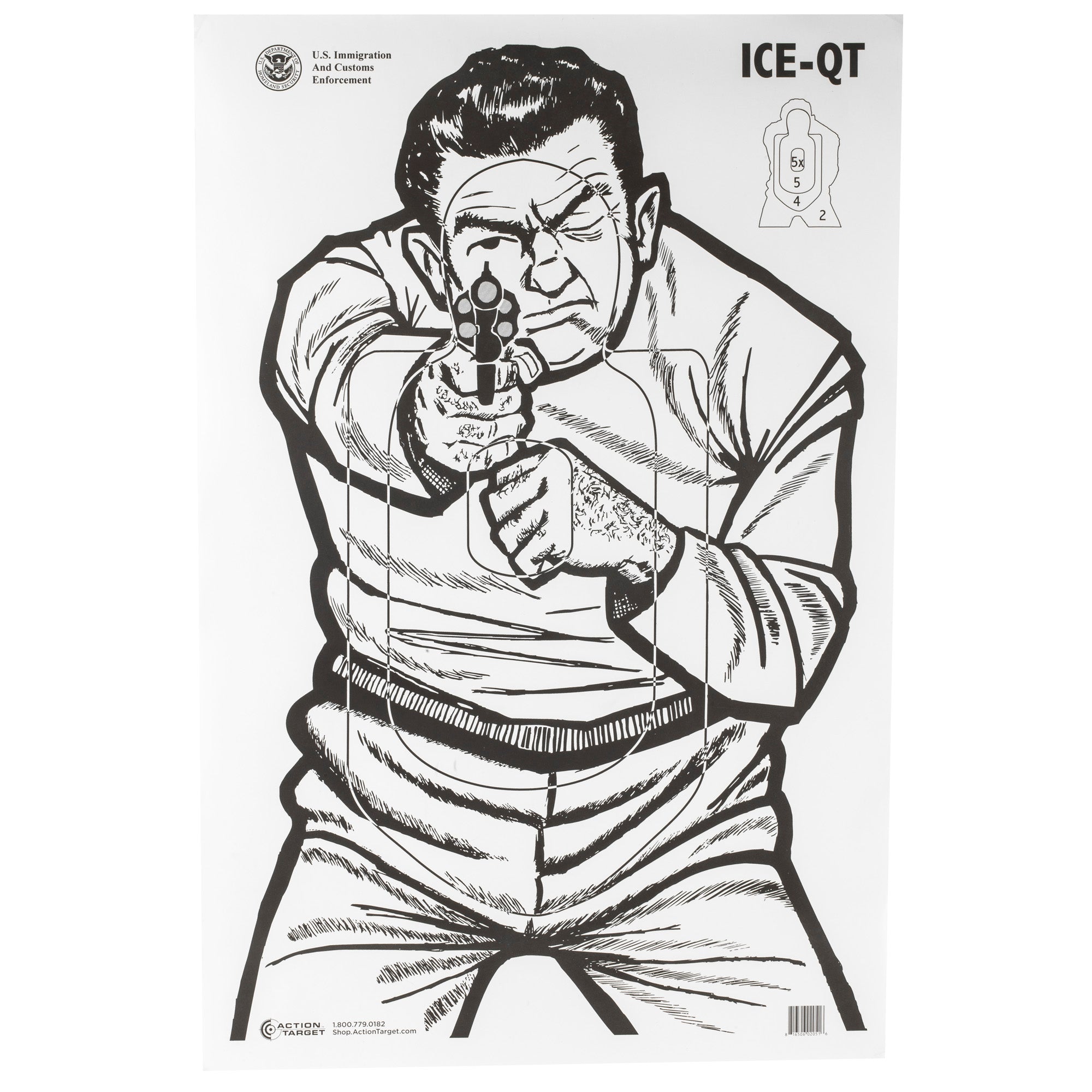 Action Target ICE-QT(2009)-100 Immigration and Customs Enforcement Target - 100 Pack for Law Enforcement and Training