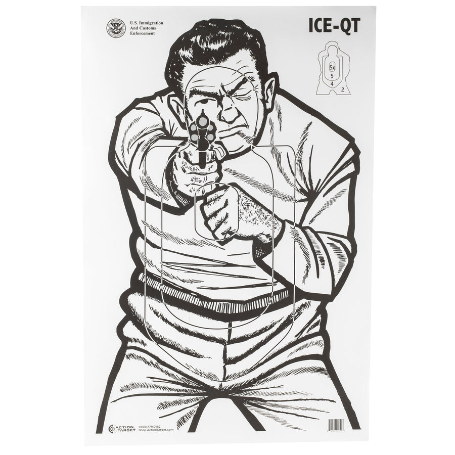 Action Target ICE-QT(2009)-100 Immigration and Customs Enforcement Target - 100 Pack for Law Enforcement and Training