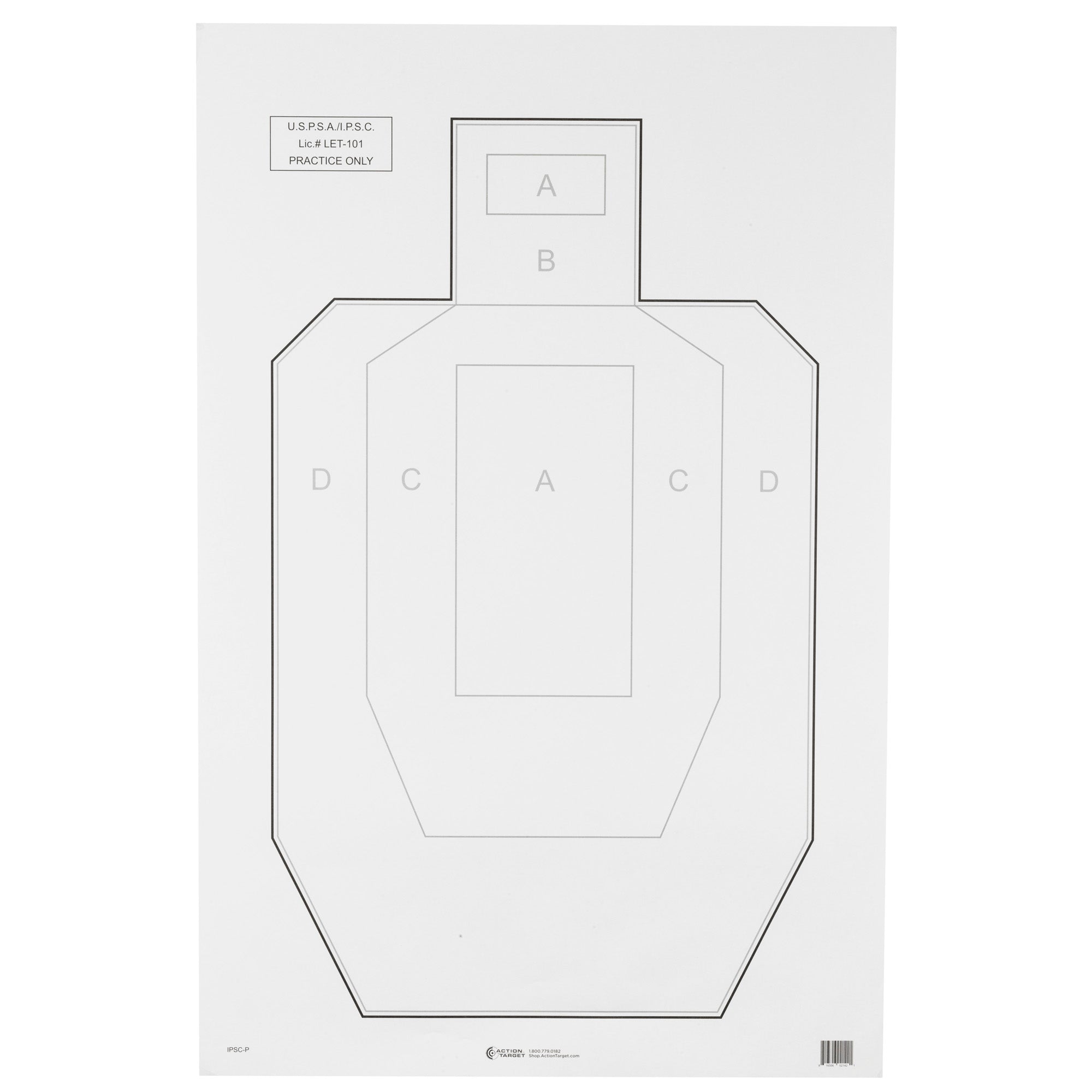 Action Target IPSC-P-100 Official USPSA/IPSC Practice Target - 100 Pack