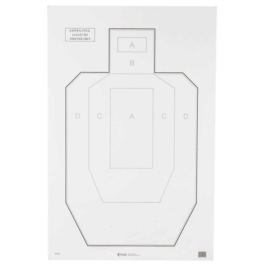 Action Target IPSC-P-100 Official USPSA/IPSC Practice Target - 100 Pack