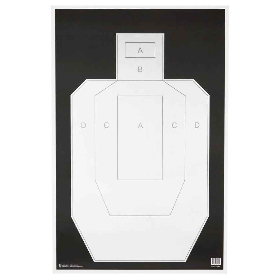 Action Target IPSC PBKB Paper Target 100-Pack for Shooting Practice and Training