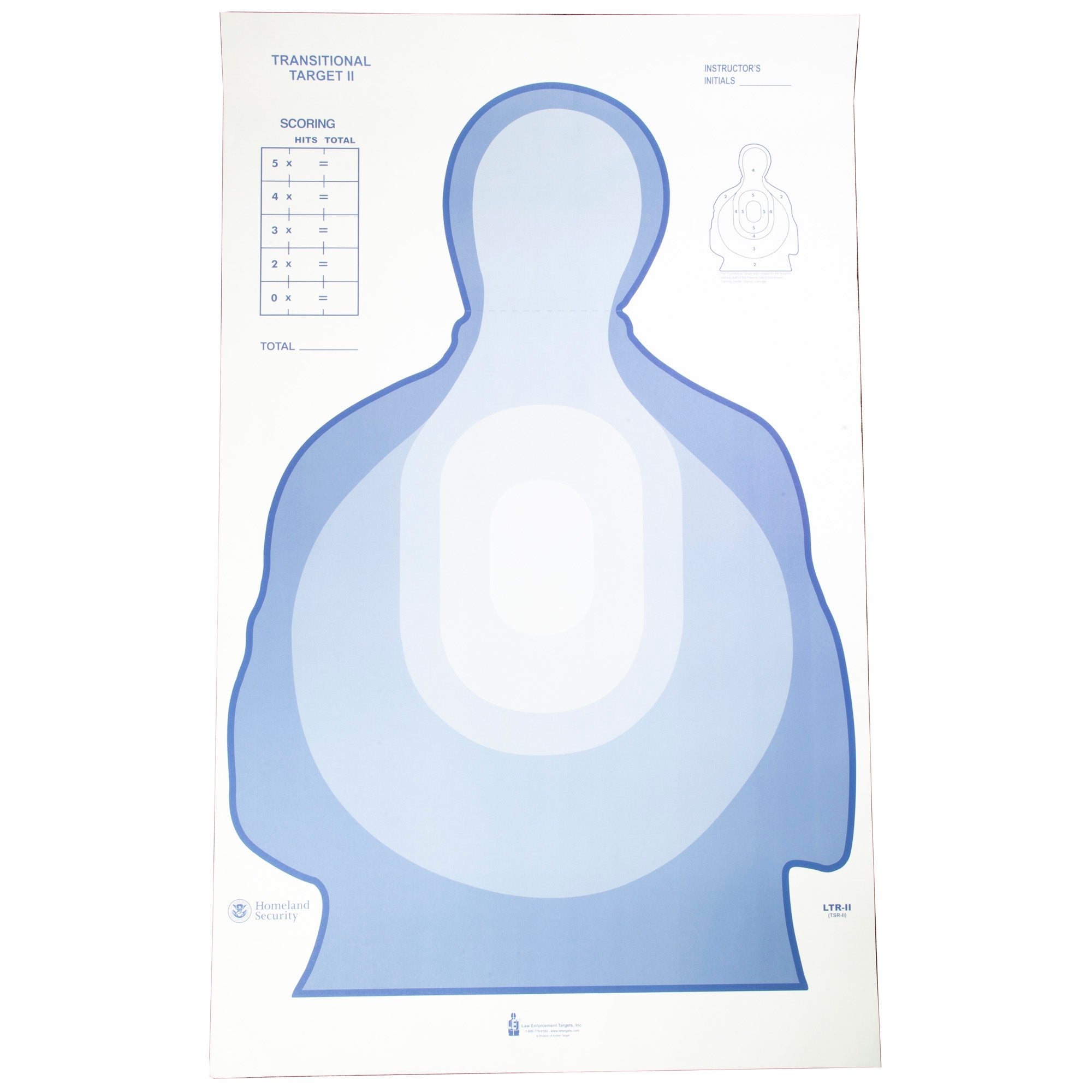 Action Target US Dept. of the Treasury Transitional Target II in Blue - Pack of 100