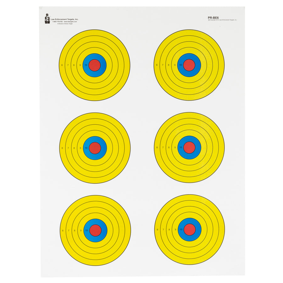 Action Target High Visibility Bright 6 Bullseye Shooting Targets (100 Pack)