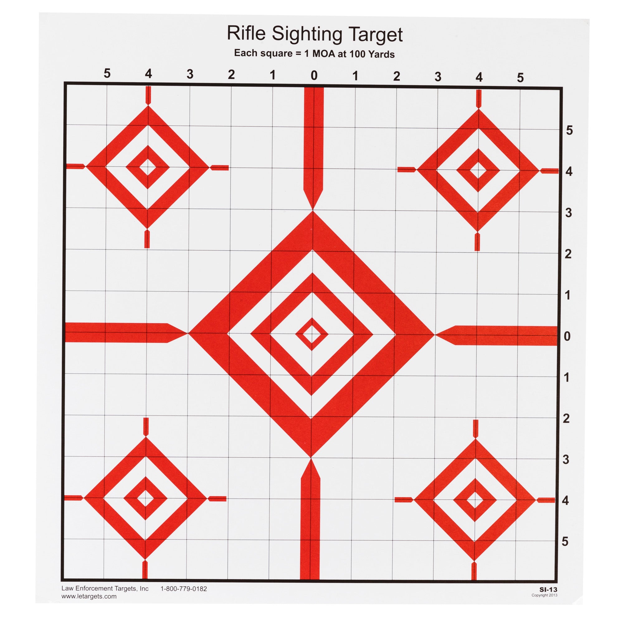 Action Target Rifle Sighting Target (Model SI-13-100) – 100 Pack for Shooting and Training