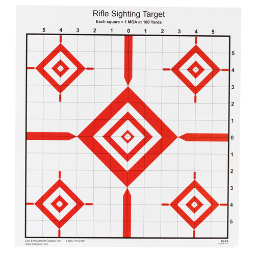 Action Target Rifle Sighting Target (Model SI-13-100) – 100 Pack for Shooting and Training