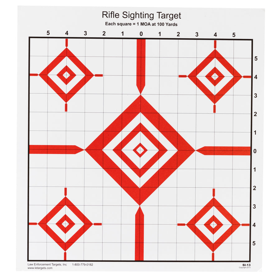 Action Target Rifle Sighting Target (Model SI-13-100) – 100 Pack for Shooting and Training