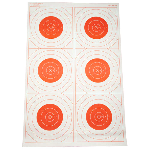 Action Target Six Bull's-Eye Military Training Target - Red, Pack of 100