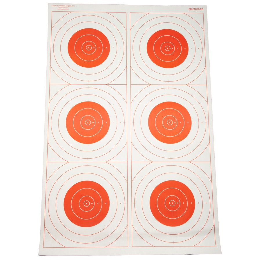 Action Target Six Bull's-Eye Military Training Target - Red, Pack of 100
