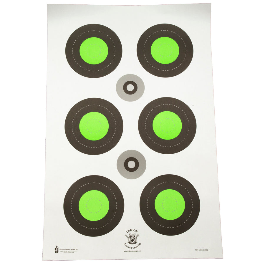 Action Target Trident Concepts Fluorescent Green Shooting Target (100 Pack) - Model TCT-MK3-MOD2