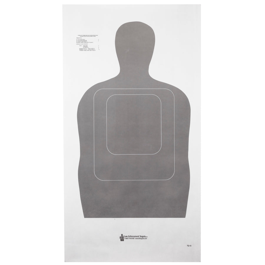 Action Target TQ-15 Gray Standard Shooting Target – 100 Pack