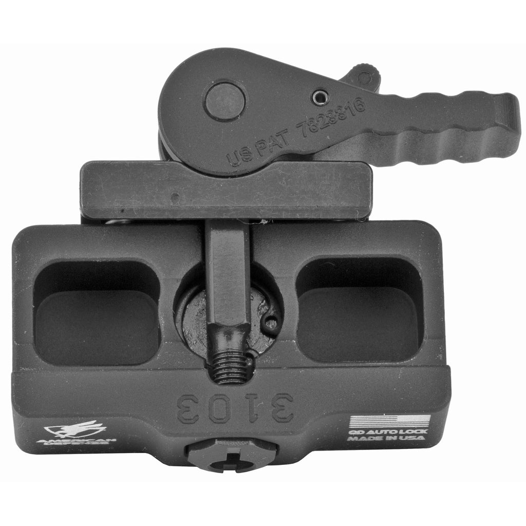 American Defense MFG AD-BP-STD AM Defense Base for Harris Bipod QR – Black Mount with QD Auto Lock System