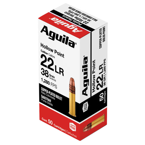 Aguila Ammunition 22LR High Velocity Hollow Point 38 Grain, 50 Rounds per Box