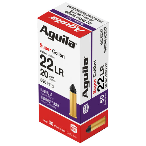 Aguila Ammunition Super Colibri 22LR 20 Grain Solid Point – High Velocity Target Shooting Ammo