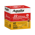 Aguila Ammunition 22LR Rimfire Solid Point 40 Grain High-Velocity Ammunition, 500 Rounds per Box
