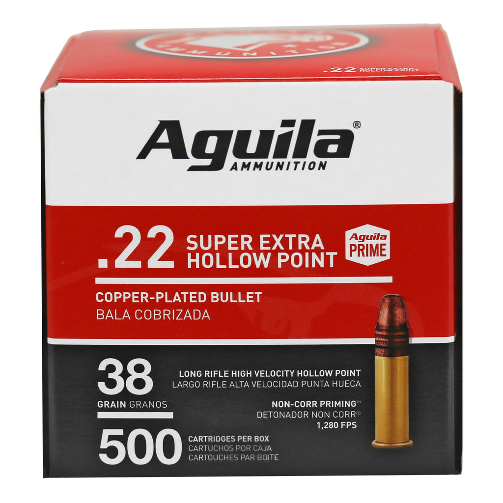 Aguila Ammunition 22LR Rimfire Hollow Point - 38 Grain, 500 Rounds