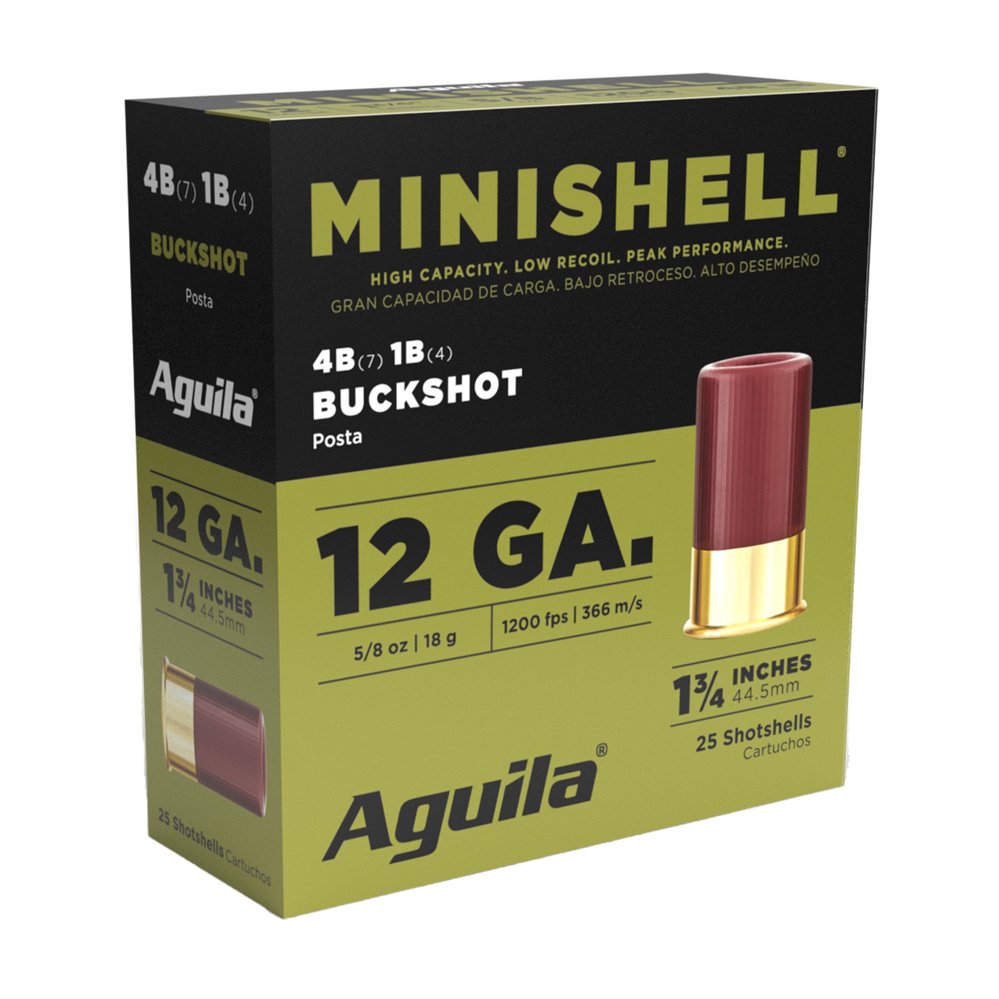 Aguila Ammunition Minishell 12 Gauge 4 Buckshot - 25 Rounds per Box