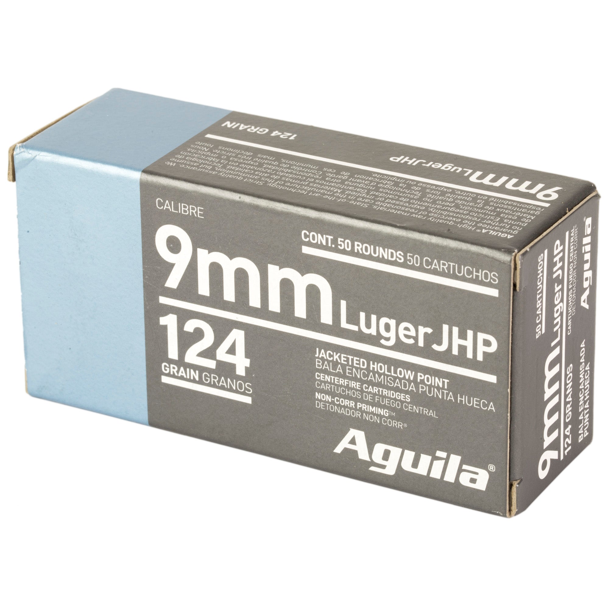 Aguila Ammunition 9mm 124-Grain Hollow Point Pistol Rounds (50/Box, 500/Case)