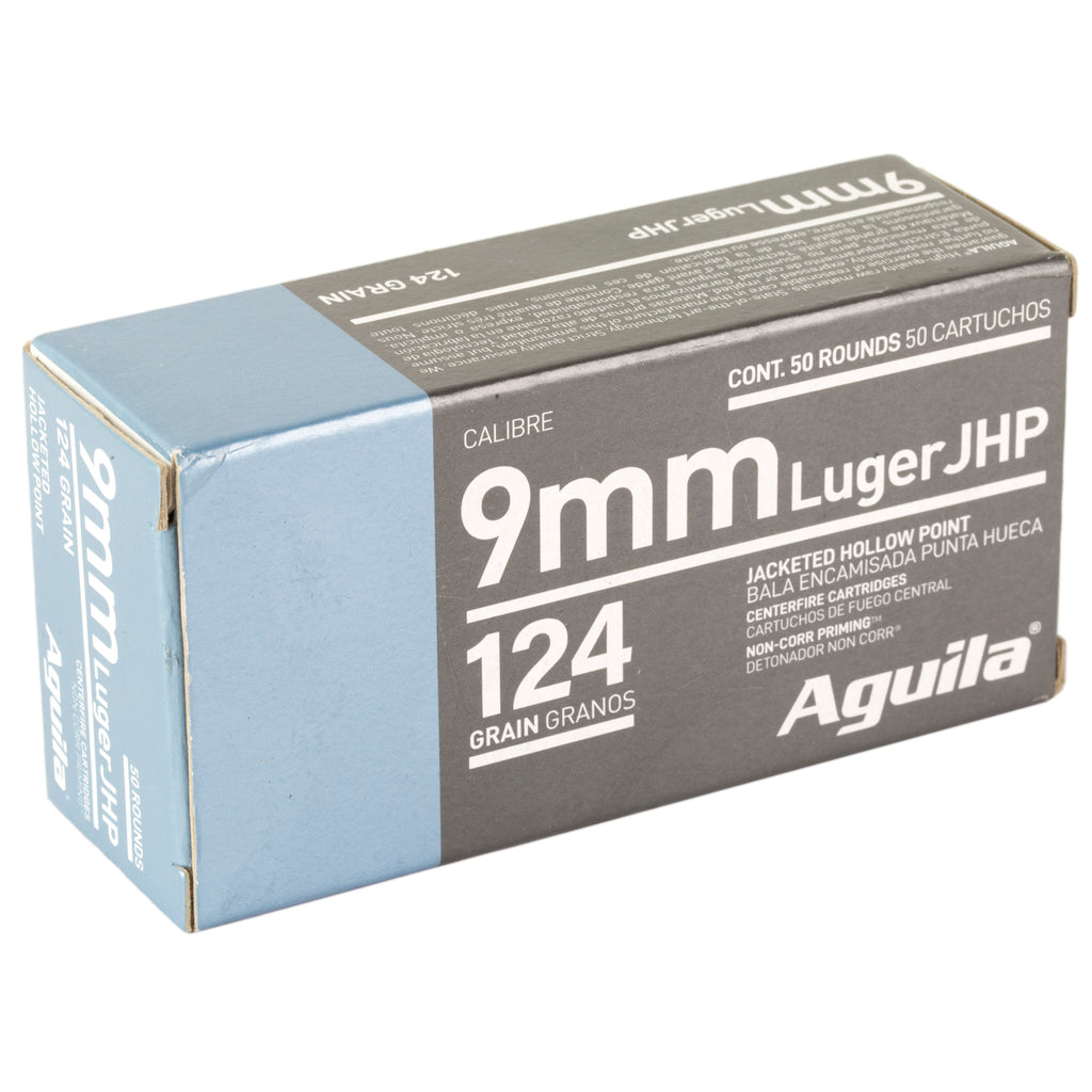 Aguila Ammunition 9mm 124-Grain Hollow Point Pistol Rounds (50/Box, 500/Case)