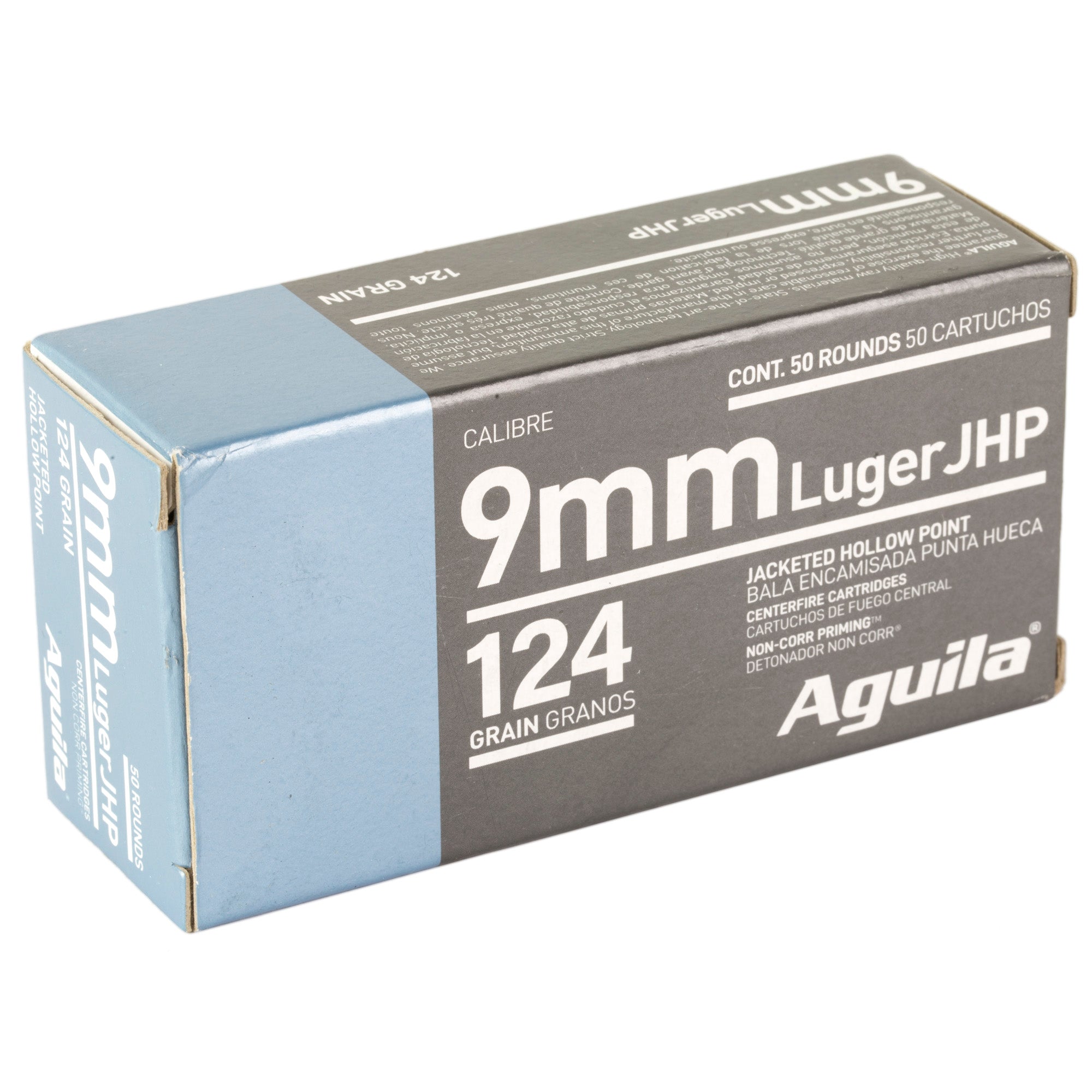 Aguila Ammunition 9mm 124-Grain Hollow Point Pistol Rounds (50/Box, 500/Case)