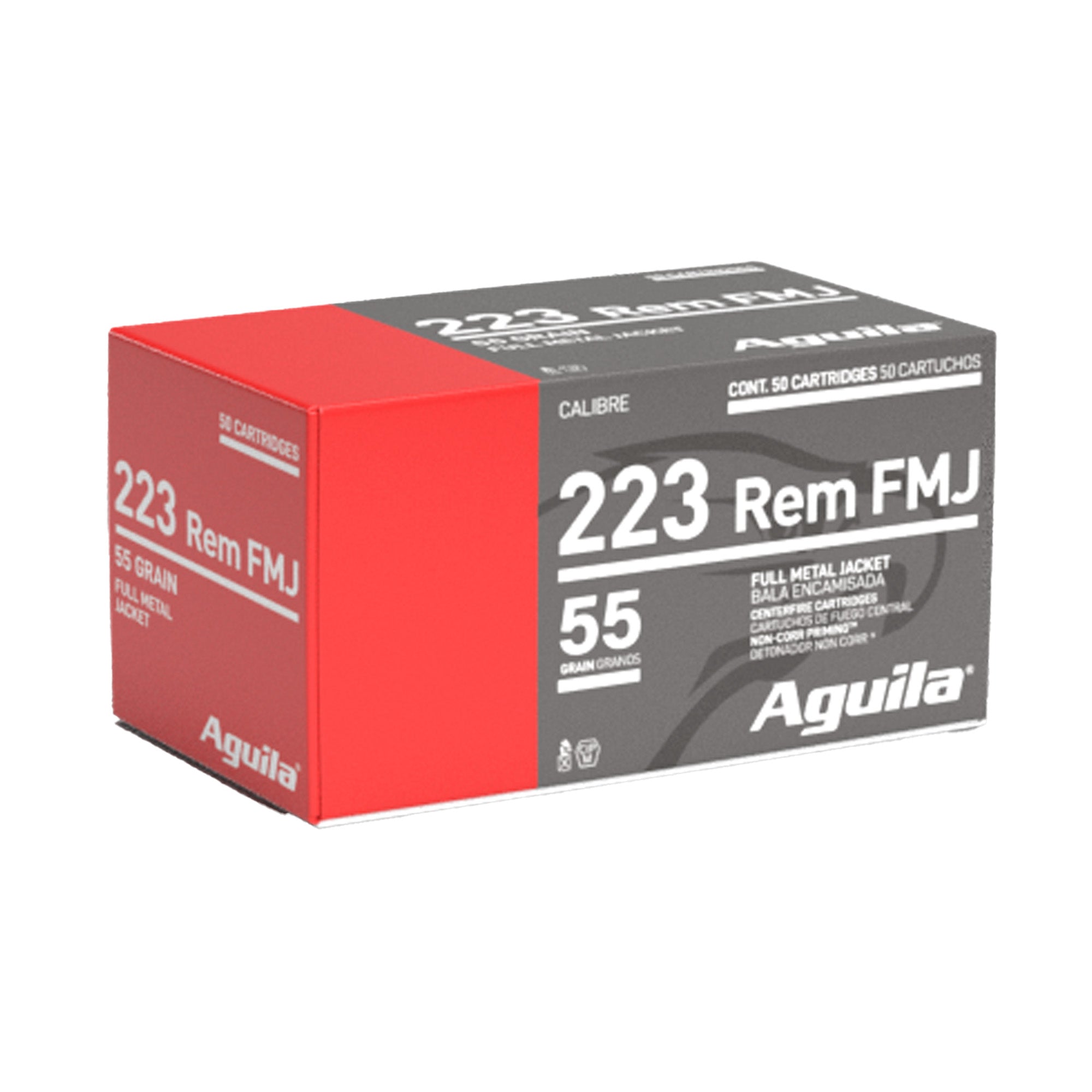 Aguila Ammunition 1E223110 223 Remington 55 Grain FMJ Rifle Rounds - 50/Box, 1000/Case