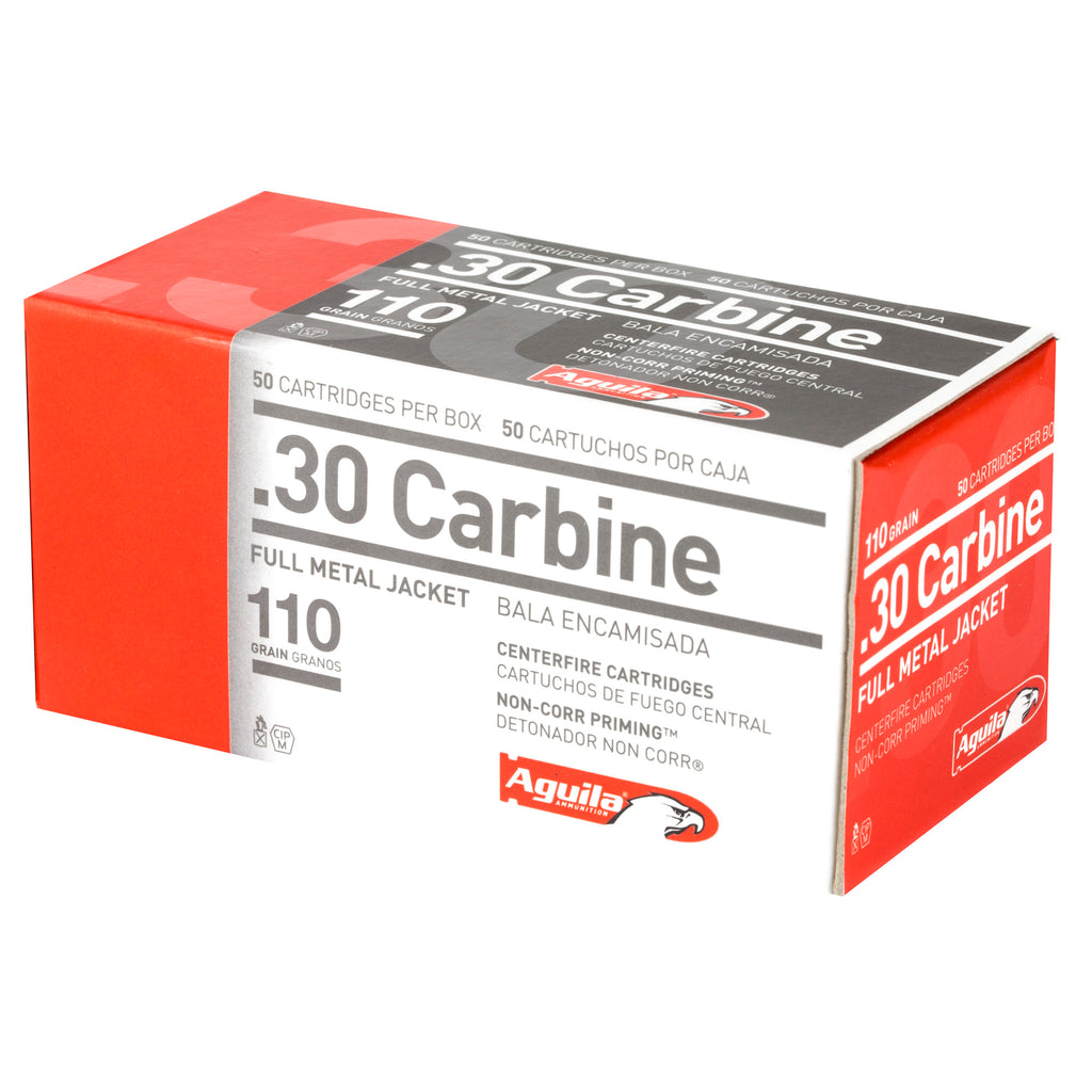 Aguila Ammunition 1E302110 30 Carbine 110 Grain FMJ Rifle Rounds - 50/Box, 1000/Case
