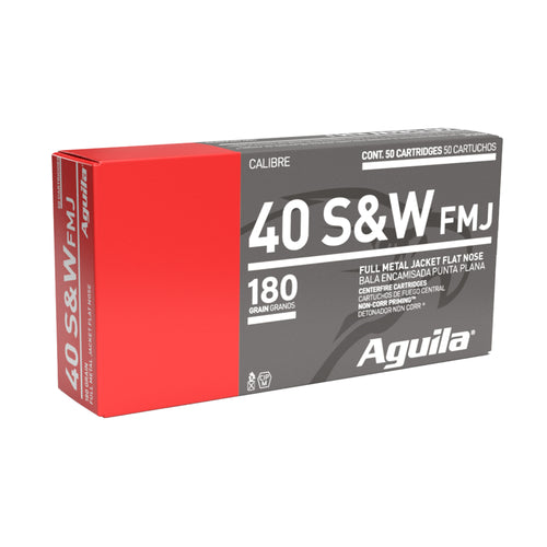 Aguila Ammunition 1E402110 40 S&W 180-Grain FMJ Pistol Rounds (50/Box, 1000/Case)