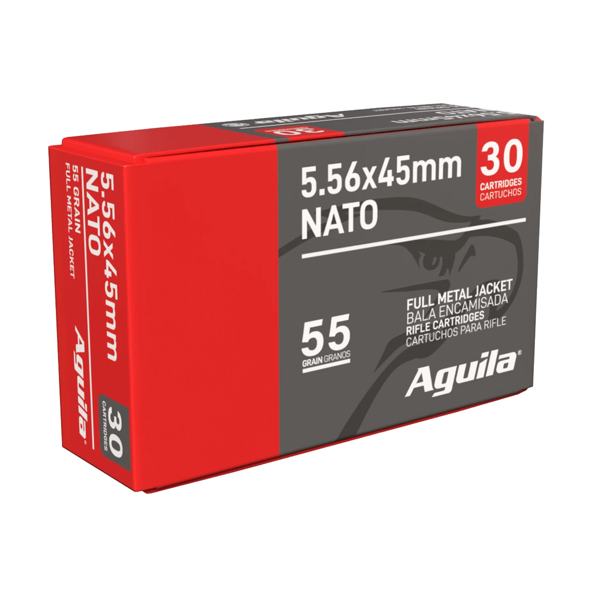 Aguila Ammunition 556 NATO 55-Grain Full Metal Jacket Rifle Ammo, 30-Round Box