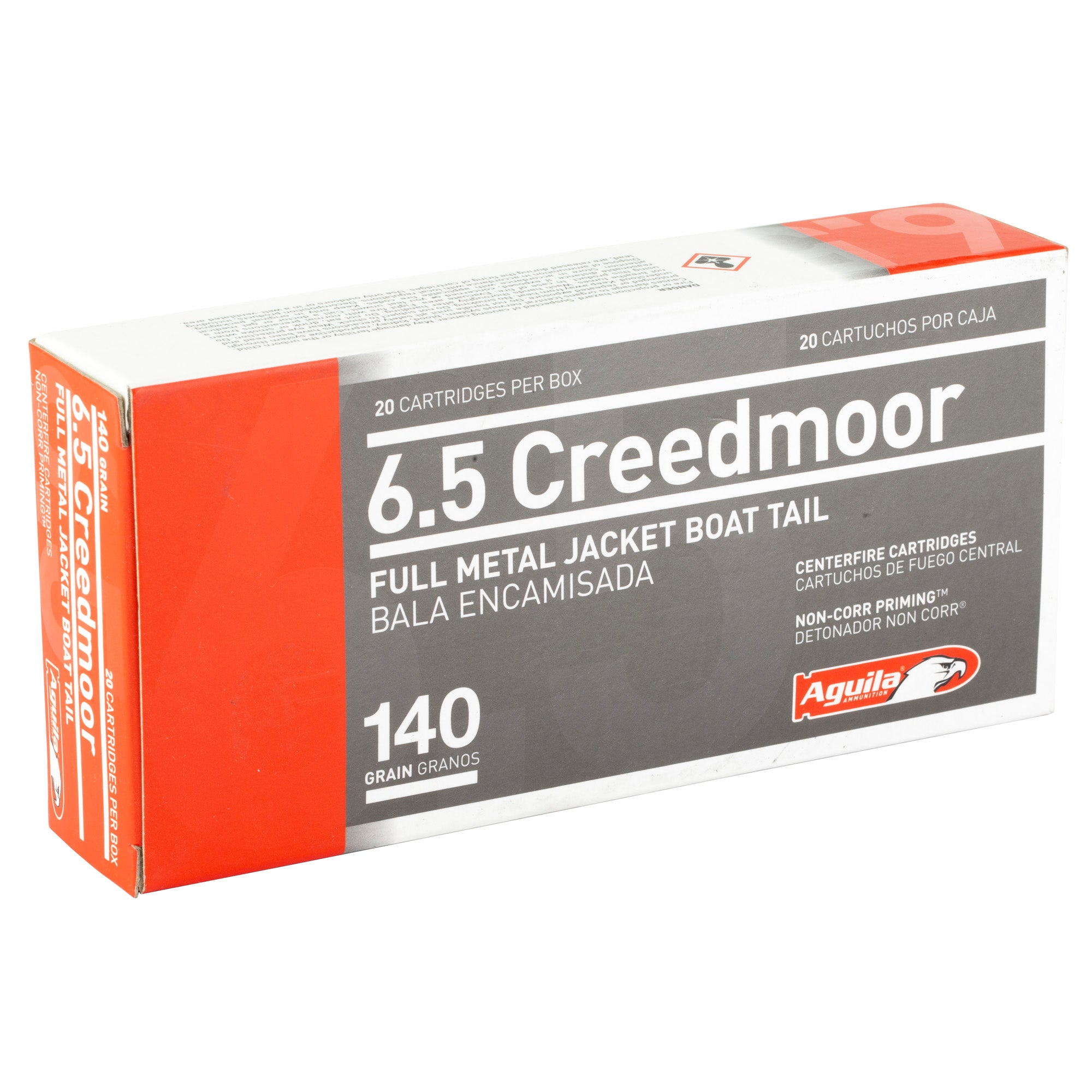 Aguila Ammunition 6.5 Creedmoor 140-Grain Full Metal Jacket Boat Tail Ammunition
