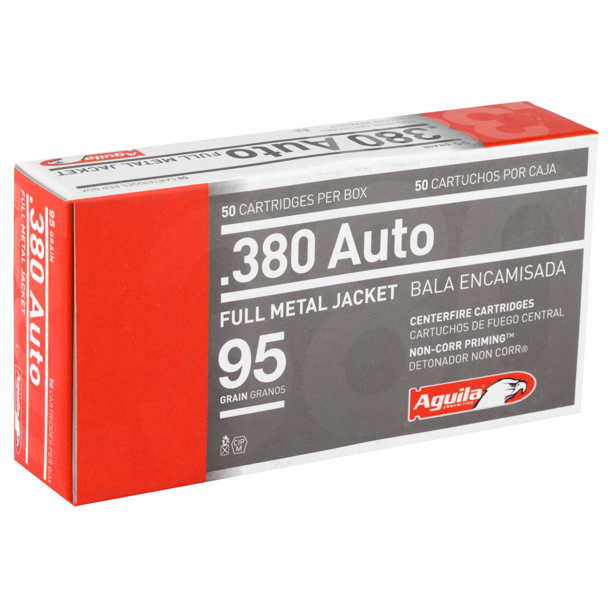 Aguila Ammunition 380 ACP 95-Grain FMJ Pistol Rounds - Reliable Target Shooting Ammo