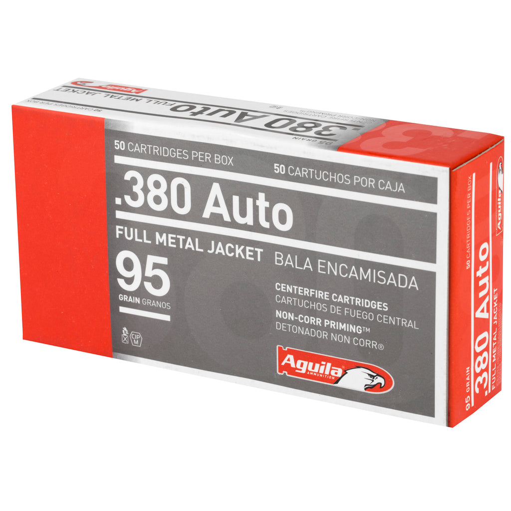 Aguila Ammunition 380 ACP 95-Grain FMJ Pistol Rounds - Reliable Target Shooting Ammo