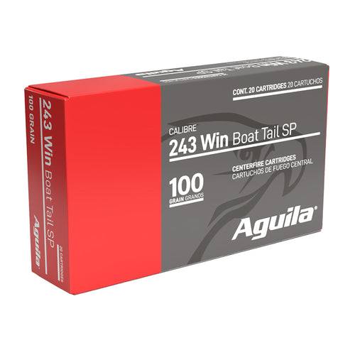 Aguila 243 Winchester 100-Grain Soft Point Ammunition - Model Rifle, 20 Rounds Per Box