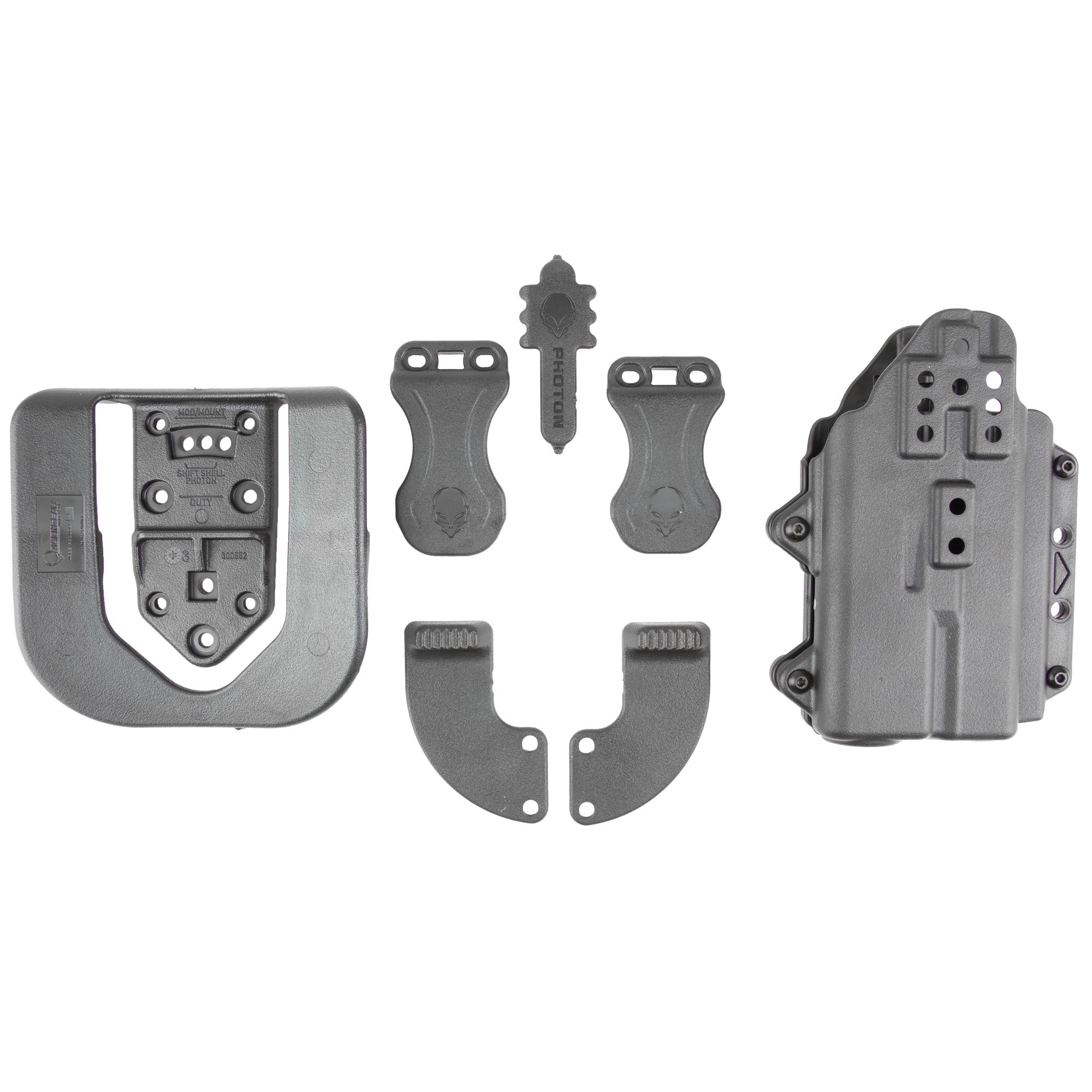 Alien Gear Holsters Photon Holster for Glock 19/44/45/23, Outside Waistband, Ambidextrous, Black Polymer