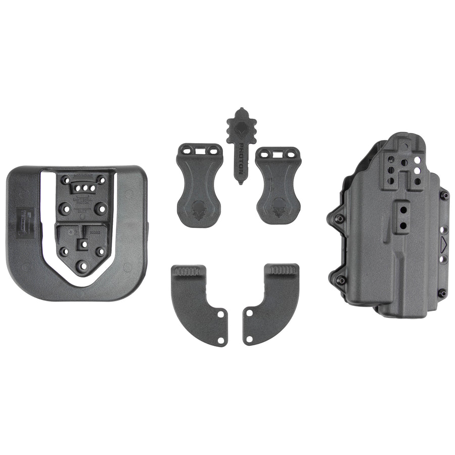 Alien Gear Holsters Photon Holster for Glock 17/22/47 - Outside Waistband, Ambidextrous, Black Polymer