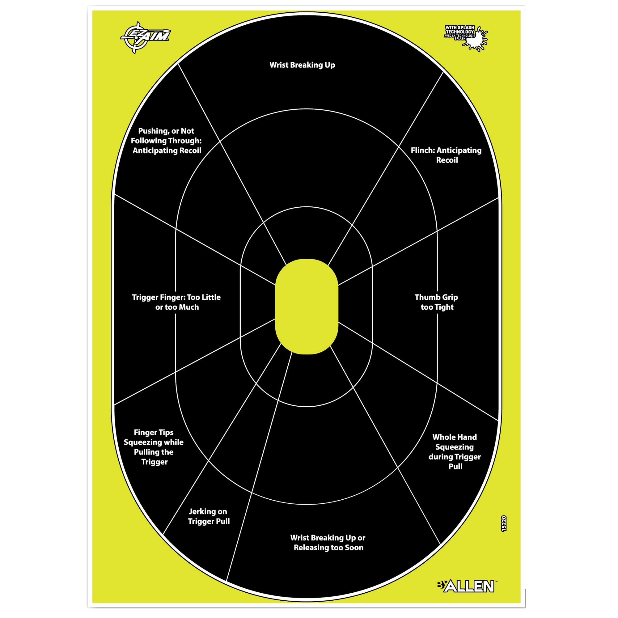 Allen Company EZ Aim 12x18 Target Trainer - 8 Pack for Shooting Practice