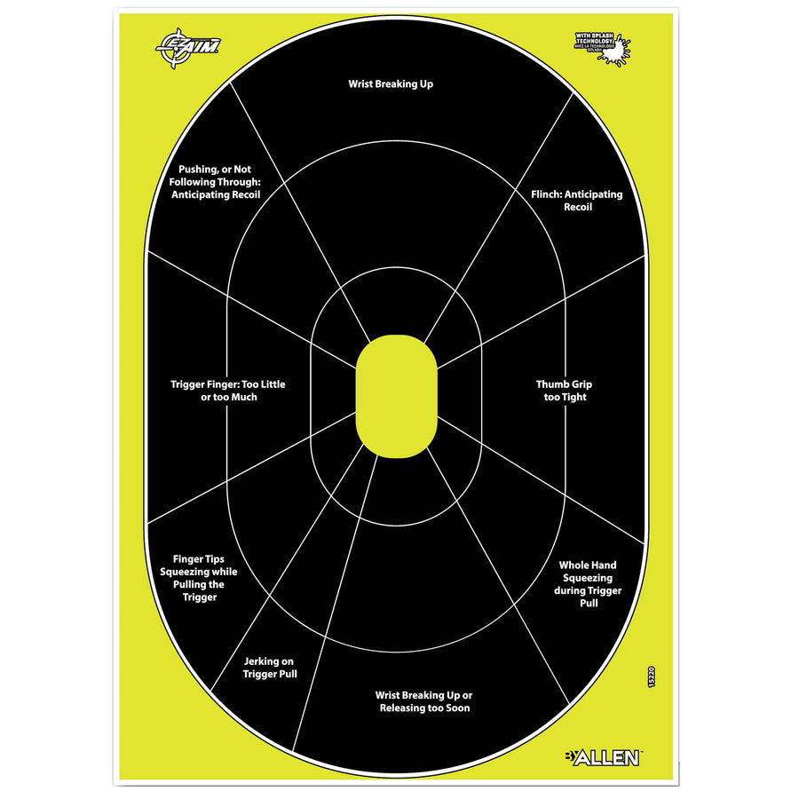 Allen Company EZ Aim 12x18 Target Trainer - 8 Pack for Shooting Practice