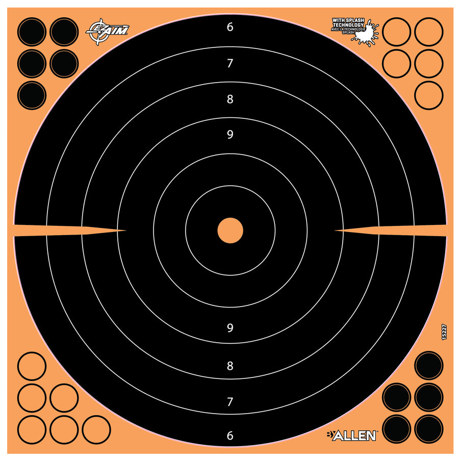 Allen Company EZ Aim Adhesive Splash Reactive Bullseye Paper Targets, 16 x 16 inches (5-Pack)